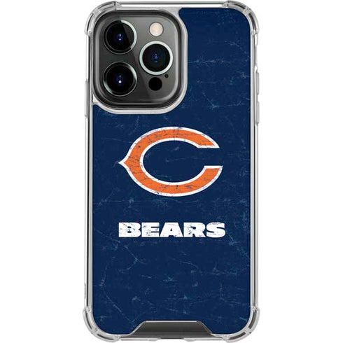 NFL Chicago Bears Distressed iPhone 15 Pro Clear Case